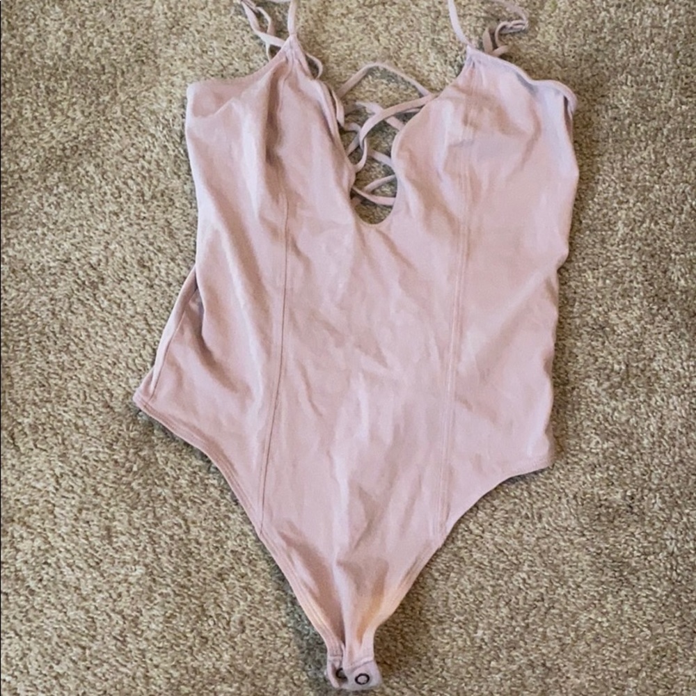 Express body suit! Open cross back
